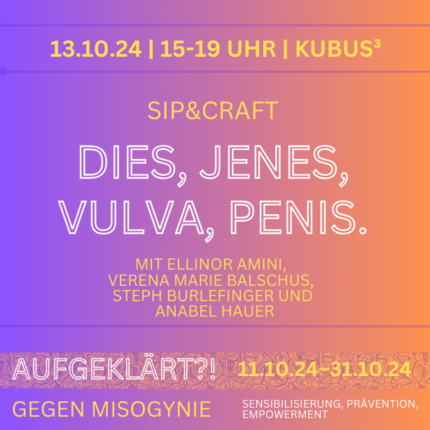 Dies, Jenes, Vulva, Penis – ein Sip & Craft im Zeich(n)en des Genitals