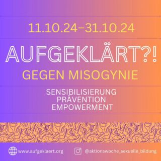 Save the Date(s)! Die sechste Ausgabe Aufgeklärt?! findet in diesem Jahr vom 11.10.-31.10.24 als fast ganzer  Aktionsmonat statt🎉 Das Programm wird kommende Woche veröffentlicht, aber wer mit dabei ist, verraten wir trotzdem schonmal. Wir freuen uns auf Veranstaltungen, Workshops und Aktionen mit @ellinoramini , @atlas_thedragking , @veba.art , @oliwia_strange , @paolo.steiner , @elaha_movie , @koki_freiburg , @chiara_volpina_buona und weiteren 🔥
Danke an Demokratie Leben! und die Sparkasse Freiburg nördl. Breisgau für sie finanzielle Unterstützung und @kubusdrei für infrastrukturellen Support💜

#aktionsmonat #aufgeklaert #gegenmisogynie #sensibilisierung #empowerment #prävention #artikfreiburg #kunst #kultur #bildung #freiburgwasgeht #freiburg